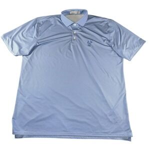 Holderness & Bourne Polo Shirt Mens 2XL Blue Geometric Tailored Golf Performance